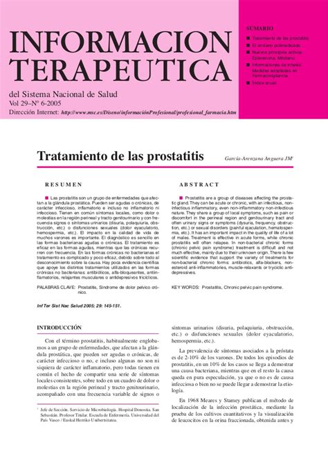 Tratamiento de las prostatitis
