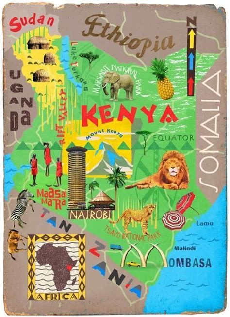 Travel infographic   Illustrated Map of Kenya ...
