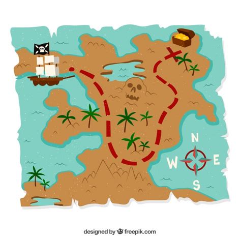 Treasure map background with elements Vector | Free Download