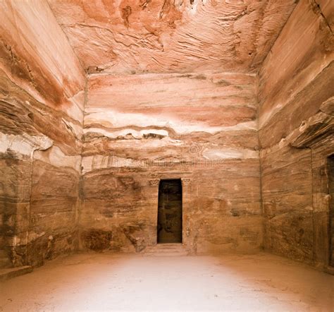 Treasury Temple Inside Detail In Petra Stock Photo   Image ...