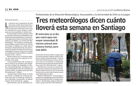 Tres meteorólogos dicen cuánto lloverá esta semana en Santiago  Las ...