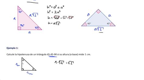 Triángulo Rectángulo Especial 45 45 90 | Teoria y ejemplos   YouTube