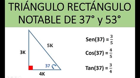 Triángulo Rectángulo Notable de 37° y 53° | Razones Trigonométricas ...