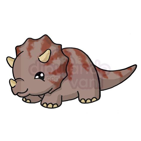 triceratops kawaii   Dibujando con Vani