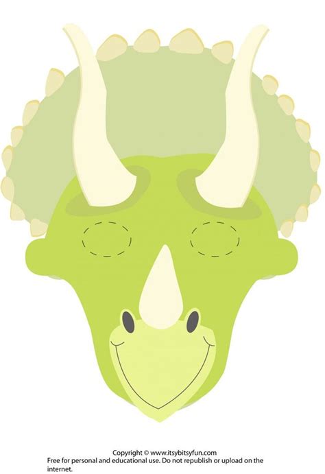 triceratops mask.pdf | Máscara de dinosaurio, Decoracion ...