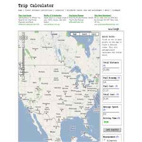 Trip Calculator | calculate travel distances | Other ...