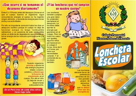 Triptico lonchera escolar | School lunch, Food, Lunch
