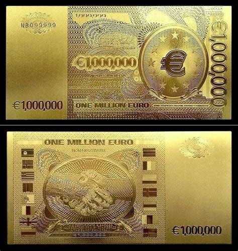 Troc Echange 1 Billet plaqué OR 24 K   GOLD Banknote     1 ...