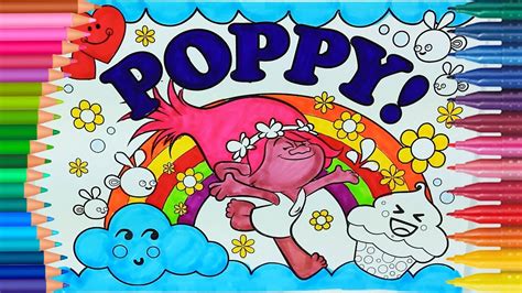 Trolls Poppy de pintar | Cómo dibujar y colorear | Dibujos ...