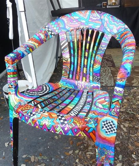 tropical painted chair   Google Search | Painting plastic ...