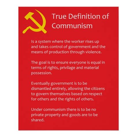 True Definition of Communism Matte Poster | Zazzle.com in 2020 ...