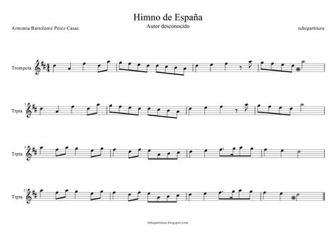 tubescore: Sheet music for Trumpet Anthem of Spain ...