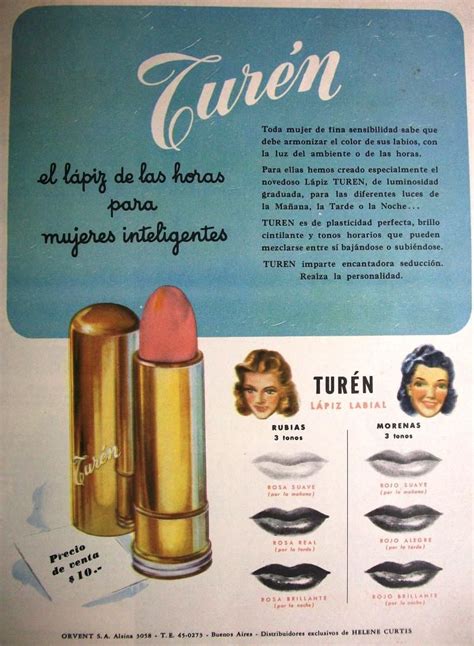 Turén Lápiz Labial 1950 | Lapiz labial, Publicidad retro, Publicidad ...