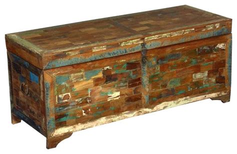 Tyndall Reclaimed Wood Trunks Storage Chest   Rustic ...