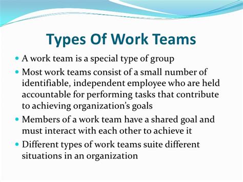 Types of work teams