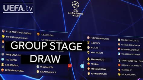 UEFA CHAMPIONS LEAGUE 2018/19 GROUP STAGE DRAW   YouTube