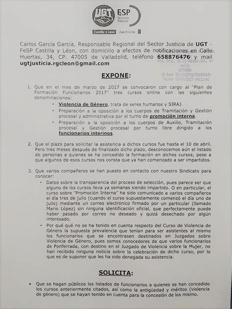 UGT Justicia Castilla León: UGT exige información sobre la ...