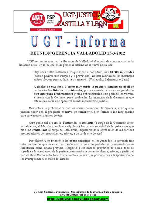 UGT JUSTICIA CASTILLA Y LEON: REUNION GERENCIA VALLADOLID ...