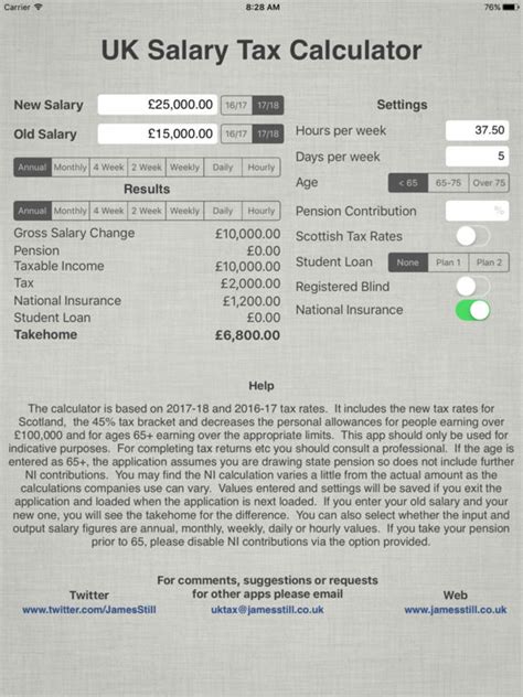 UK Salary Calculator 2017 18 By James Still