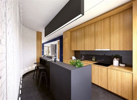 Ultra Modern And Sleek Black And Wood Kitchens