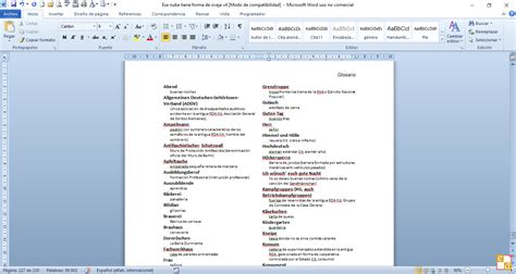 Un glosario en Microsoft Word – Esquinas Dobladas