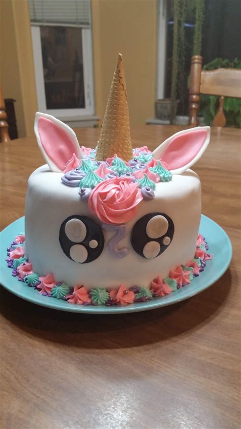 Unicorn cake I made for a 9 year old s birthday party ...