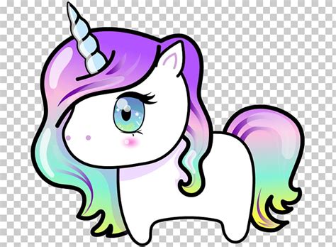 Unicornio dibujo kawaii, cabello arcoiris PNG Clipart ...