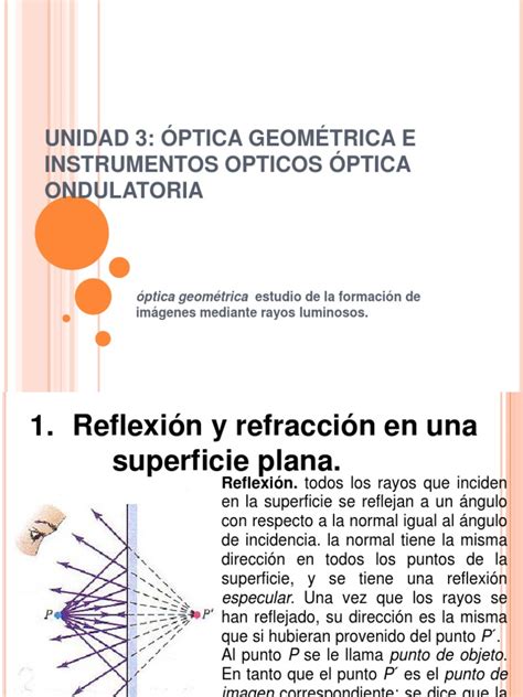Unidad 3: Óptica Geométrica E Instrumentos Opticos Óptica Ondulatoria