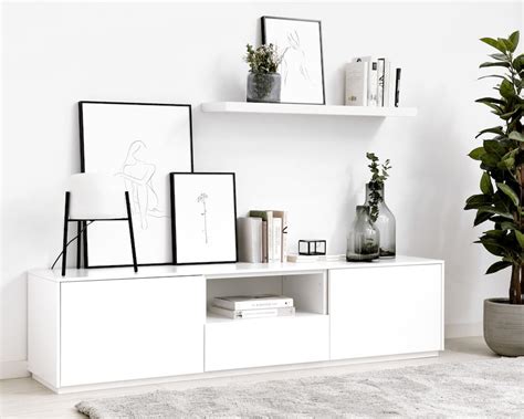 Unite mueble de TV 180 cm blanco   Kenay Home
