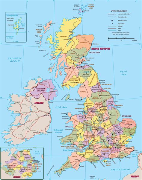 United Kingdom Map   England, Wales, Scotland, Northern ...