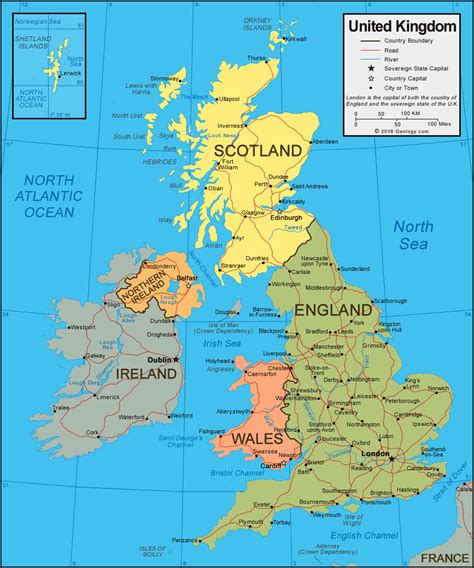United Kingdom political map | United kingdom map, Map of ...