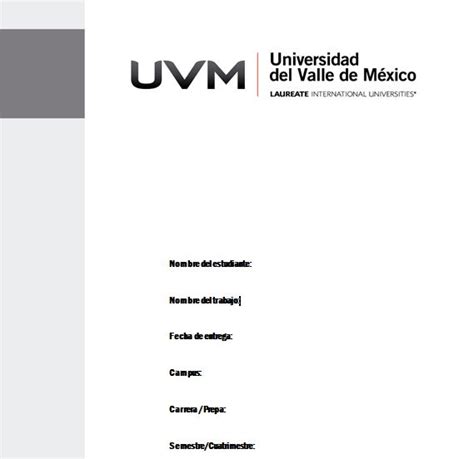 Universidad del Valle de México | Plantilla   Portada de ...