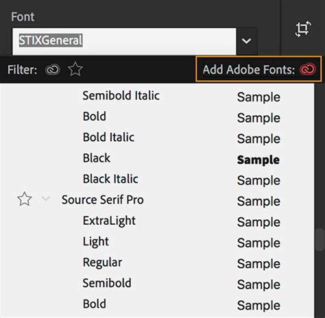 Usar las fuentes de Adobe Fonts