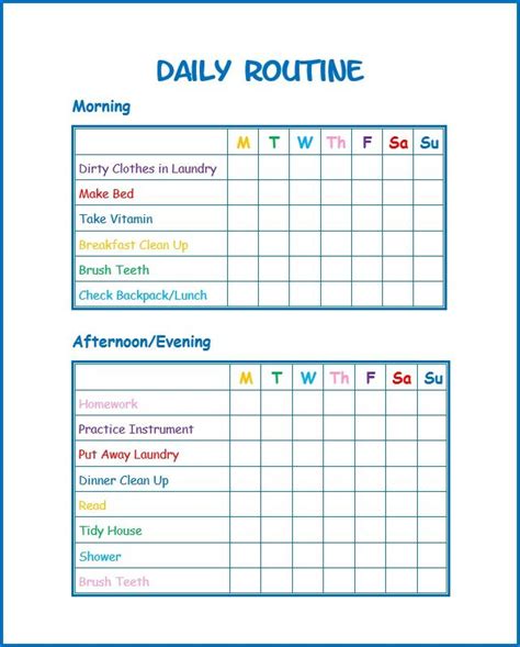 Use This Free Kids Daily Routine Printable to Develop Good ...