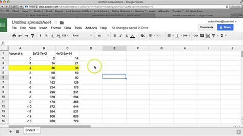 Using Google Sheets to Solve Equations   YouTube