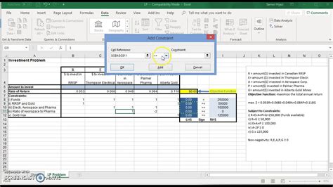 Using Solver in Excel  Office 365  to solve Linear Programming Problem ...