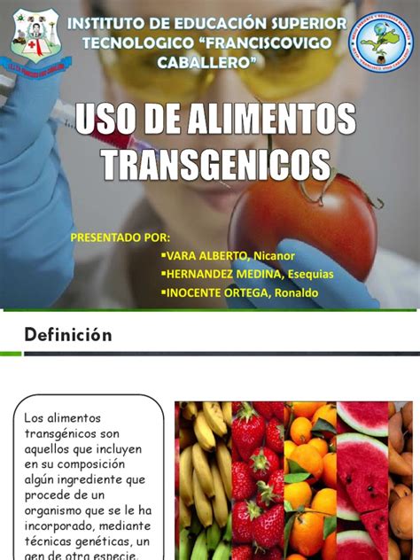 Uso de Alimentos Transgenicos Ppt | Organismo genéticamente modificado ...