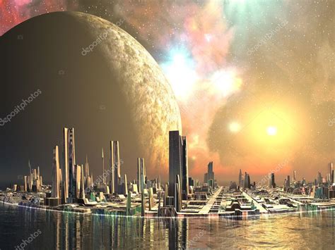 Utopia Islands   Cities of the Future — Stock Photo ...