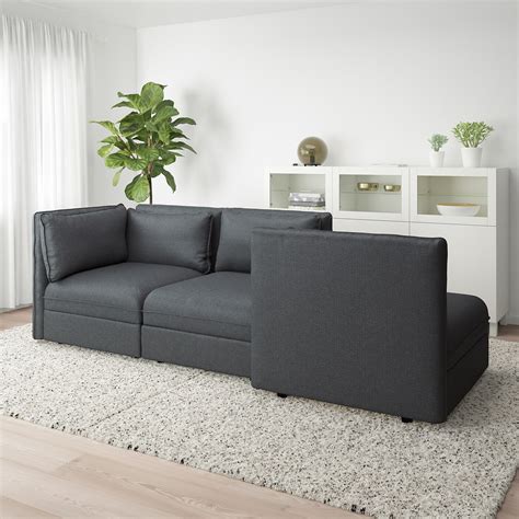 VALLENTUNA 3 seat modular sofa   with open end and storage, Hillared ...