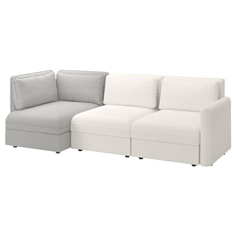 VALLENTUNA 3 seat modular sofa   with storage, Murum/Orrsta white/light ...