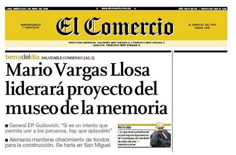 Vargas Llosa rompe con el principal diario de Perú por ...