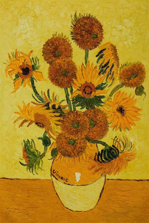 Vase with Fifteen Sunflowers | Van gogh flower paintings ...