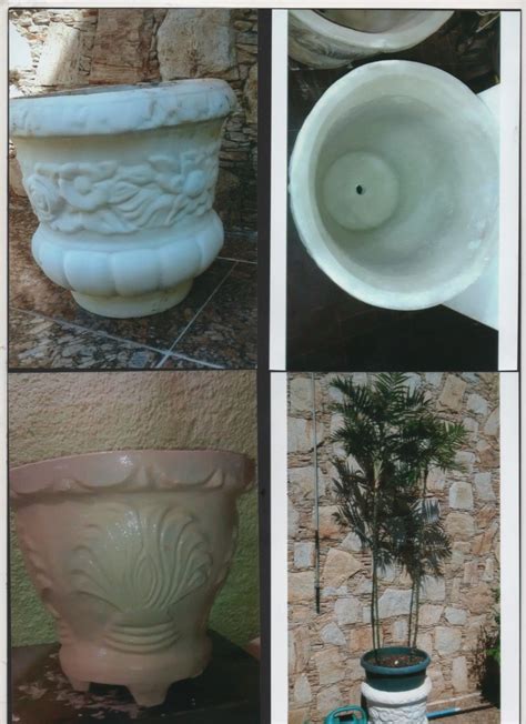Vasos De Cimento Decorativo Para Plantas   R$ 130,00 em ...