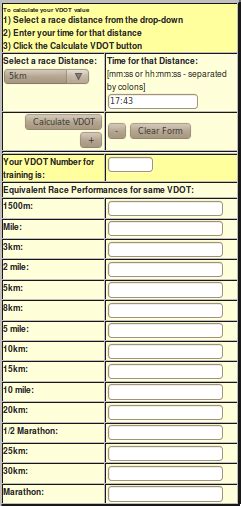 VDOT Calculator