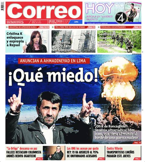 Vea las portadas de los principales diarios peruanos para hoy martes 17 ...