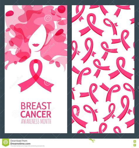 Vector Banner Template and Seamless Pattern for Breast Cancer October ...