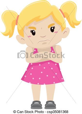 Vector illustration of an angry girl.