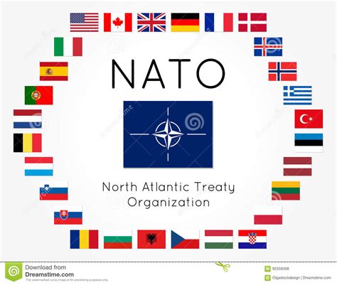 Vector Illustration Of NATO Flags 28 Countries Stock ...