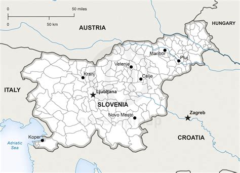 Vector Map of Slovenia Political | One Stop Map