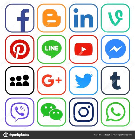 Vector: redes sociales iconos nombres | Colección de ...